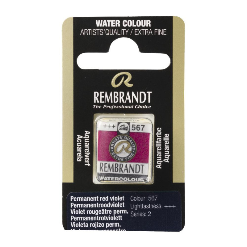 Violet rouge permanent - Aquarelles 1/2 Godet Rembrandt