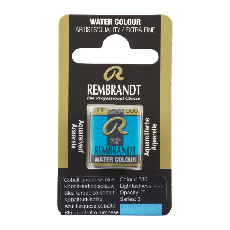 Bleu de cobalt turquoise - Aquarelles 1/2 Godet Rembrandt
