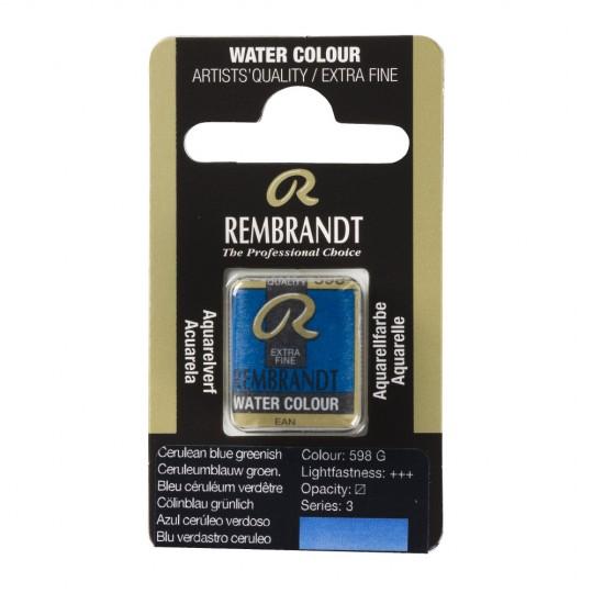 Bleu céruléum vert - Aquarelles 1/2 Godet Rembrandt