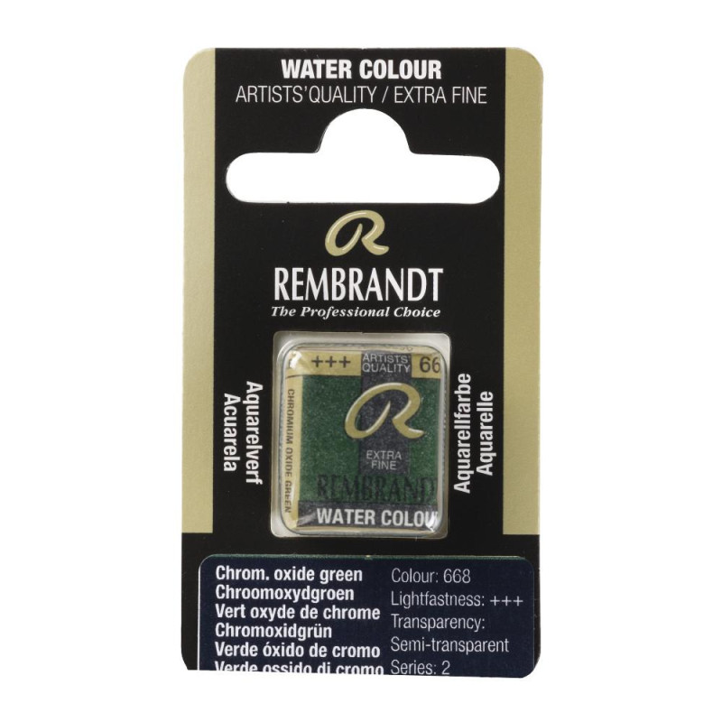 Vert oxyde de chrome - Aquarelles 1/2 Godet Rembrandt