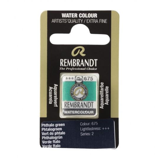 Vert phtalo - Aquarelles 1/2 Godet Rembrandt