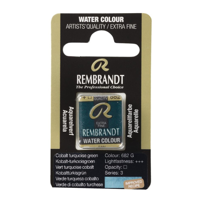 Vert de cobalt turquoise - Aquarelles 1/2 Godet Rembrandt