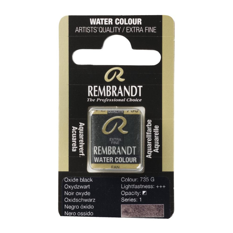Noir oxyde - Aquarelles 1/2 Godet Rembrandt