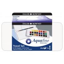 Boîte de voyage Daler-Rowney Aquafine 24 ½ godets et pinceau