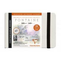 Carnets cousu 10x15cm Fontaine entoilé blanc 300g satiné 24F + 32 cartes détachables