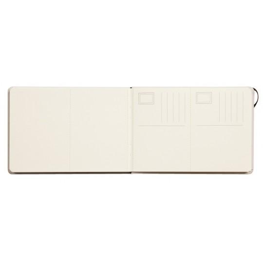 Carnets cousu 21x14,8cm Fontaine entoilé blanc 300g satiné 24F + 8  cartes postales préimprimés