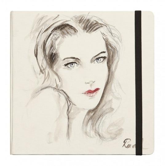 Carnets cousu 21x16cm Fontaine entoilé blanc 300g satiné 24F + 4F de papier buvard 200g