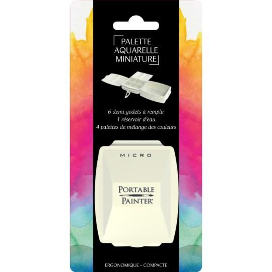 Palette aquarelle miniature de voyage Micro portable painter 6 ½ godets