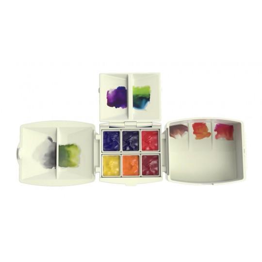 Palette aquarelle miniature de voyage Micro portable painter 6 ½ godets