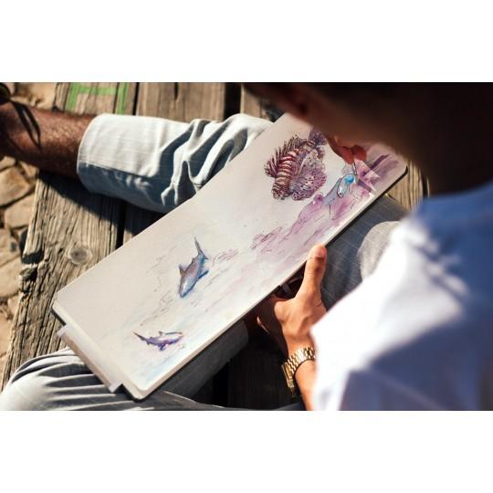 Perfect Sketchbook A4 300g 100% coton 44 pages grain fin format paysage Etchr Lab