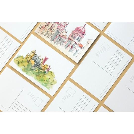 Boîte de 100 cartes postales pour aquarelle 230g 100% coton grain fin Etchr Lab