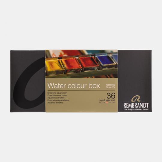 Boîte métal 36 1/2 godets d'aquarelle extra-fine Rembrandt