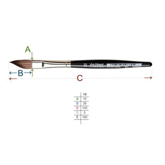 Pinceau de poche Da Vinci Casaneo 987 XS manche court sabre