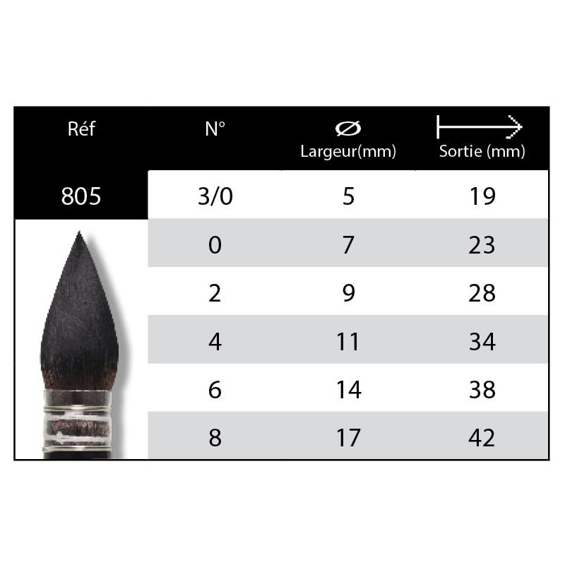 Pinceau Lavis SOFTAQUA série 805 n°0 Raphaël