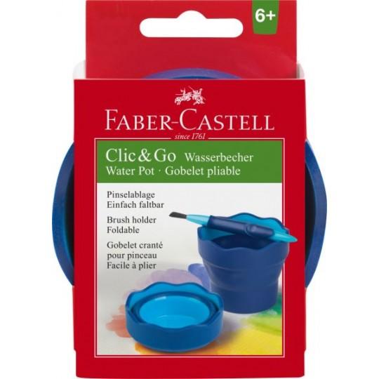 Gobelet à eau pliable bleu Clic and go Faber-Castell Ø 97 mm
