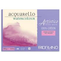 Bloc extra blanc 100% coton 26x36 300g 20f grain satiné Fabriano Artistico