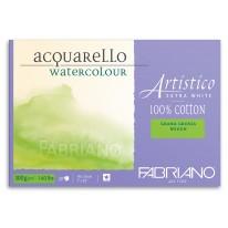 Bloc extra blanc 100% coton 26x36 300g 20f grain torchon Fabriano Artistico