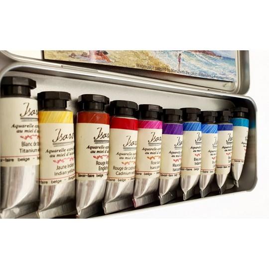 Assortiment de tubes 7ml d'aquarelle extra-fine Isaro Manubox2