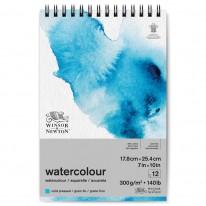 Album spiralé 25% coton 17,8x25,4 300g 12f grain fin Watercolour Winsor&Newton