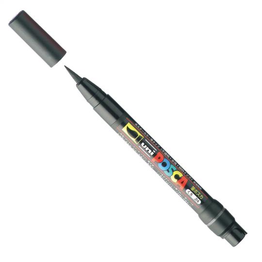 Marqueur pinceau Noir Posca pointe pinceau souple 1 à 10 mm  PCF350 Uni