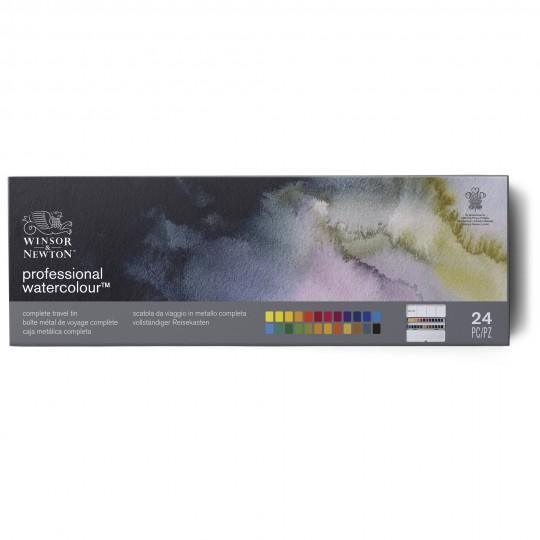 Boîte métal de voyage 24  ½ godets Winsor & Newton