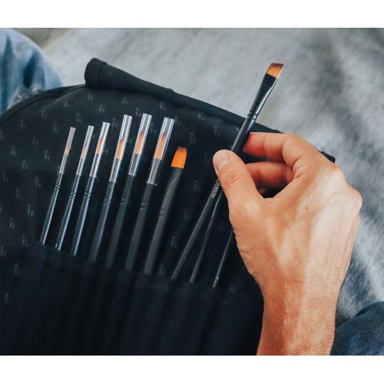 Trousse de 10 pinceaux synthétiques aquarelle essentiels Etchr