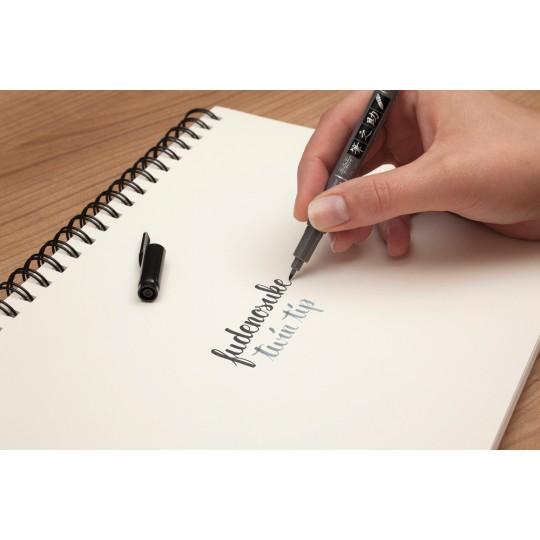 Feutre brush Fudenosuke twin deux pointes noire et grise