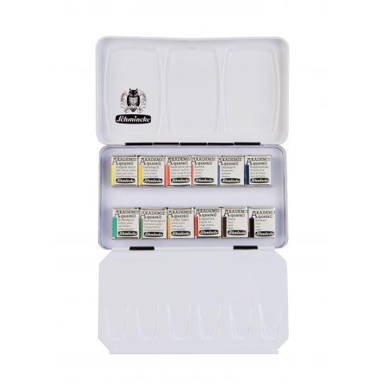 Boîte métal 12   ½  godets « Compact » Akademie Aquarell Schmincke