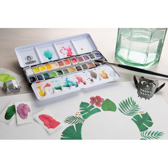 Boîte métal 24  ½  godets  Akademie Aquarell Schmincke