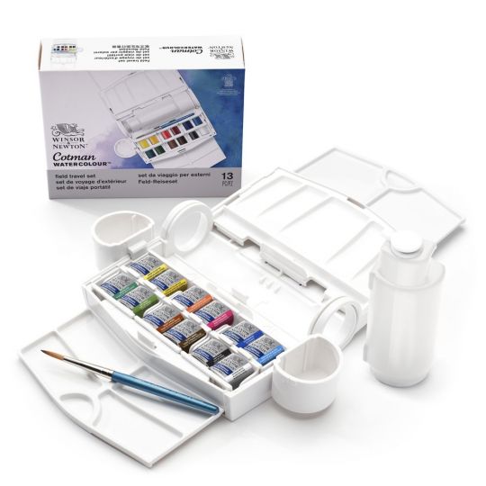 Boîte Field Box Plus 12  ½ godets + accessoires aquarelle Cotman W&N