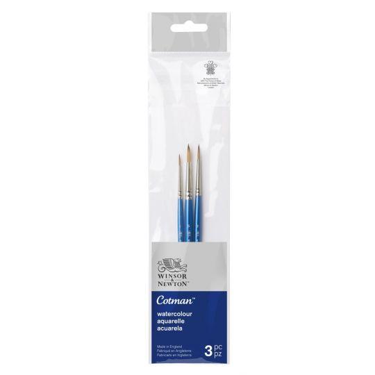 Set 3 pinceaux aquarelle synthétique rond série 111 n°1, 3, 5  Cotman