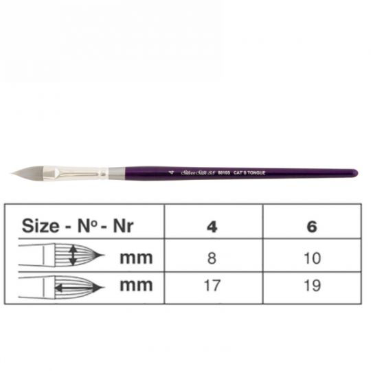 Pinceau aquarelle langue de chat Silver Silk 88 série 8810S Silver n°4