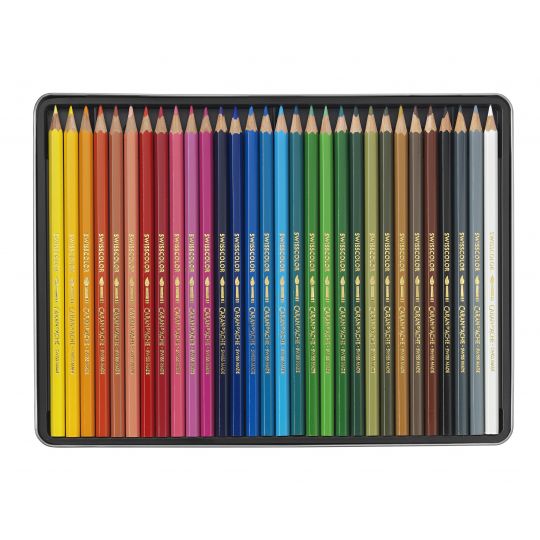 Boîte métal crayons 30 couleurs Caran d'Ache Swisscolor