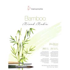 Bloc collé 4 côtés Bamboo Hahnemühle 24x32 265g 25f