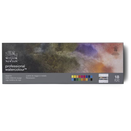 Boîte métal de voyage  18 ½ godets + 6 vides Winsor & Newton