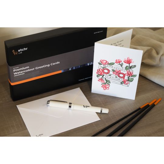 Pack de 30 cartes + enveloppes 300g 100% coton grain fin Etchr Lab