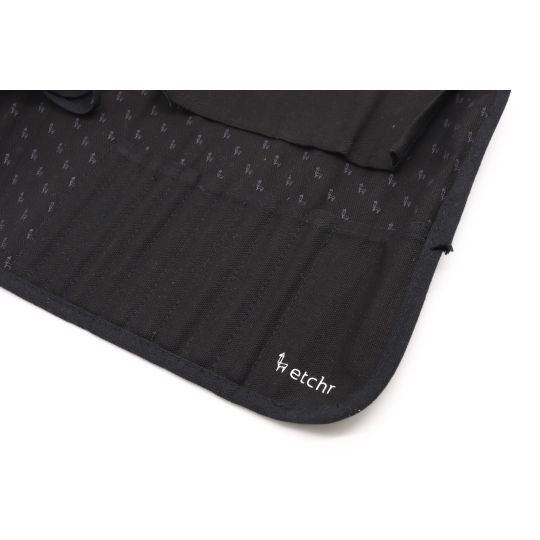 Trousse tissu noire emplacement 10 pinceaux Etchr
