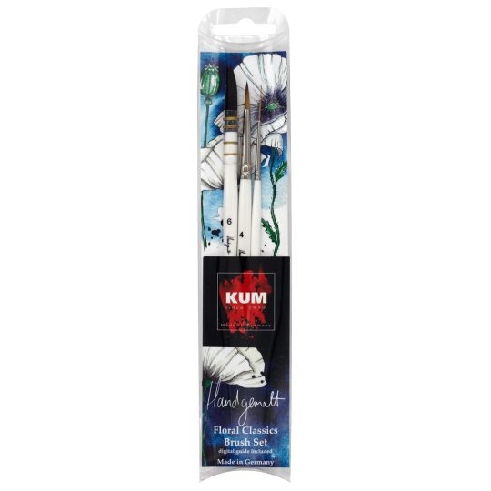 Set Floral classique 3 pinceaux aquarelle Hangemalt x Kum
