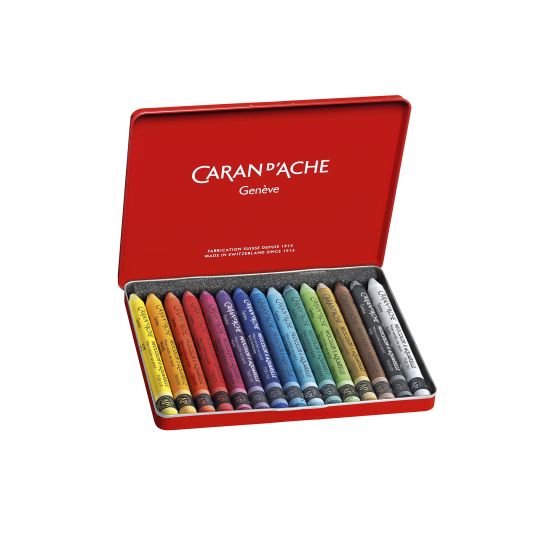 Coffret 15 pastels à la cire Neocolor II en métal Caran d'Ache