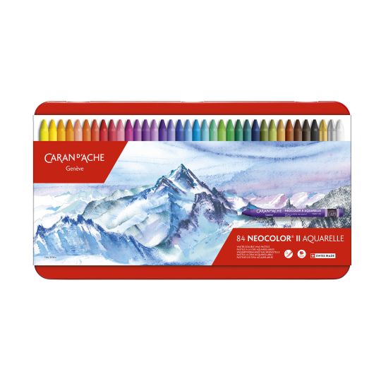 Coffret 84 pastels à la cire Neocolor II en métal Caran d'Ache