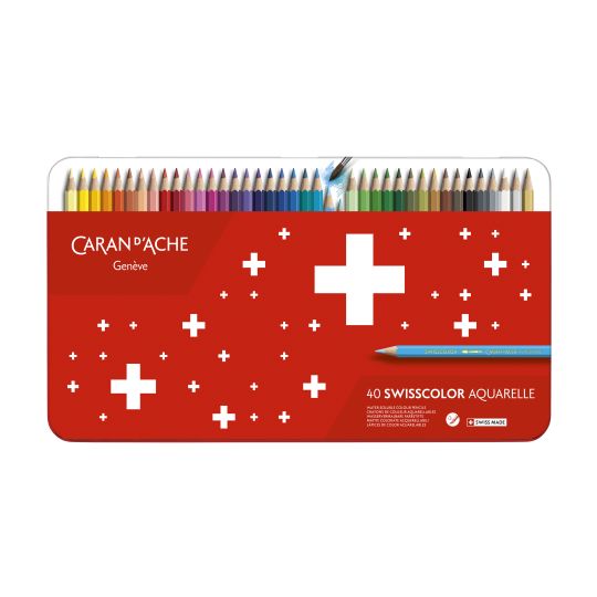Boîte métal crayons 40 couleurs Caran d'Ache Swisscolor