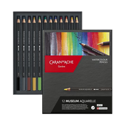 Coffret 12 crayons aquarelle Museum en carton Caran d'Ache