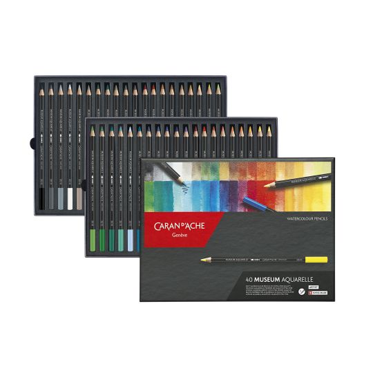 Coffret 40 crayons aquarelle Museum en carton Caran d'Ache