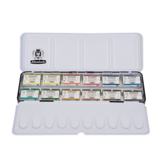 Boîte métal 12 godets entiers Horadam Aquarell Schmincke