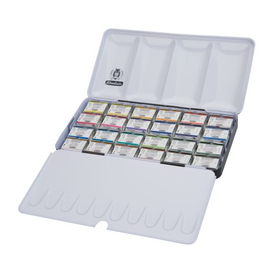 Boîte métal 24 godets entiers Horadam Aquarell Schmincke