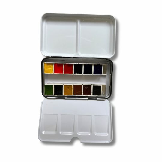 Coffret voyage 12 ½ godets  d'aquarelle extra-fine en métal Roman Szmal