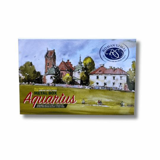 Coffret Urban Sketching 12 ½  godets  d'aquarelle extra-fine en métal Roman Szmal