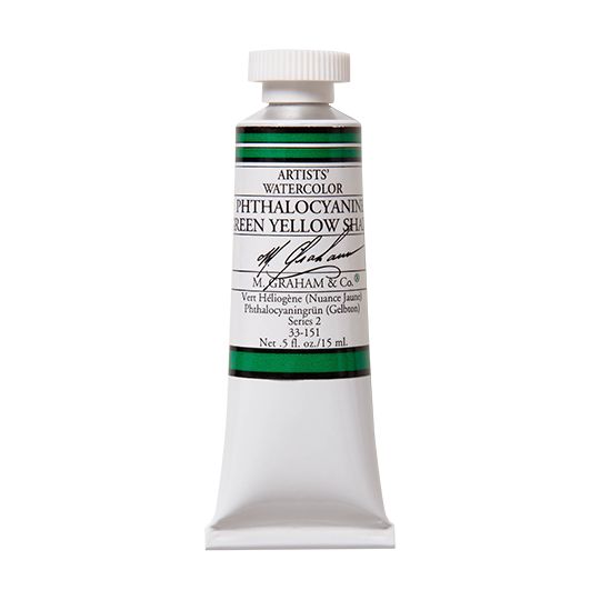 Vert Héliogène (Nuance de Jaune) - aquarelle Tube 15ml M. Graham