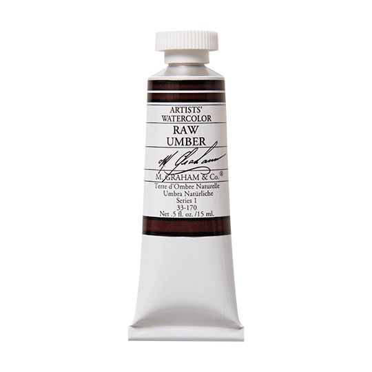 Terre d'Ombre naturelle - aquarelle Tube 15ml M. Graham
