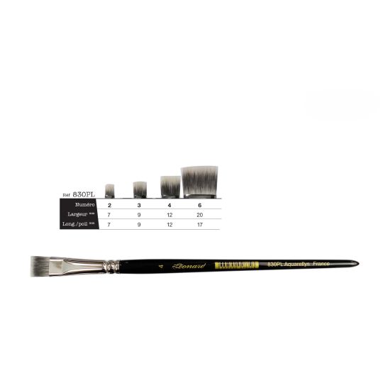 Pinceau aquarelle plat Aquarellys série 830PL n°6 Léonard